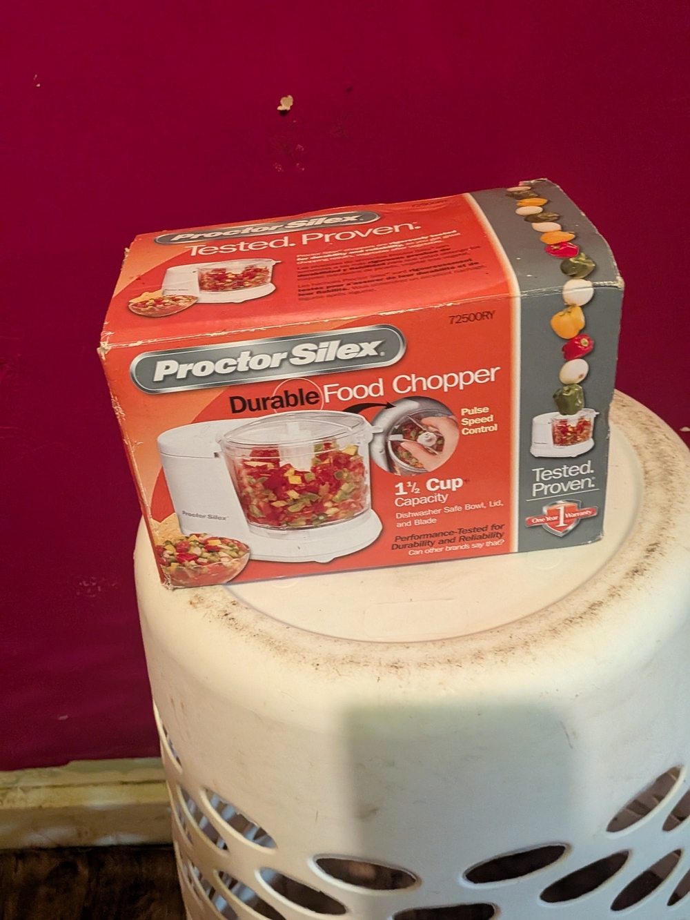 Durable Food Chopper in Red and White